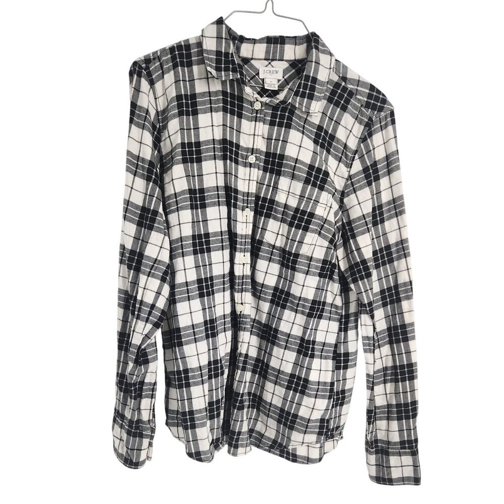 J Crew Long Sleeve Button Down Plaid Top Womens Size Medium M